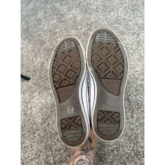 converse low top sneakers white canvas lace up shoes women’s size 7 - Picture 9 of 11